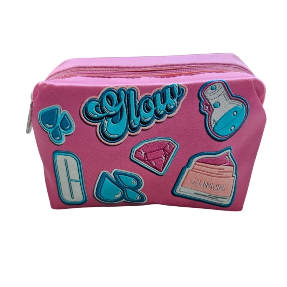 Clinique Satin  Accessory Pouch with Fun Patches